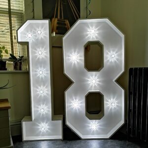 18th Birthday - AGE IN LIGHTS EVENT HIRE - 4ft Light Up Numbers