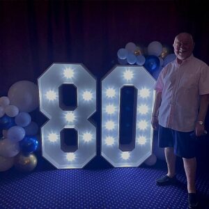 80 light up numbers Age in Lights Kent