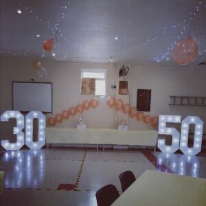 Joint Birthday Light Up Number Hire 30 50 Kent Surrey Sussex