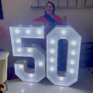 30th and 50th Joint Birthday Light Up Number Hire 30 50 Edenbridge Kent Surrey Sussex