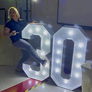 30th Birthday Light Up Number Hire 30 50 Kent Surrey Sussex