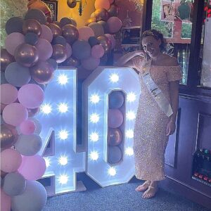 40th Birthday Light up numbers Kent Surrey Sussex