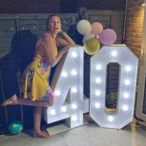 40th Birthday light up number hire 40 East Grinstead Sussex Surrey Kent
