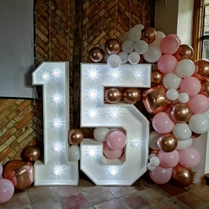 15th Birthday Light Up Number Hire Kent Surrey Sussex