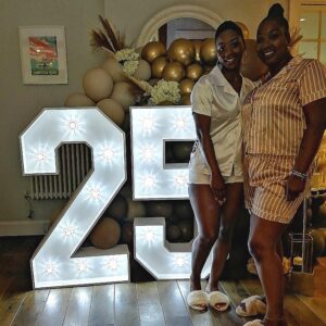25th Birthday Light Up Numbers 25 Kent Surrey Sussex