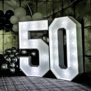 Light up 50 - Number Hire - Age in Lights - Sussex, Surrey, Kent