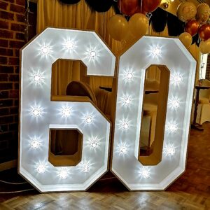 Light up 60 - Number Hire - Age in Lights - Sussex, Surrey, Kent