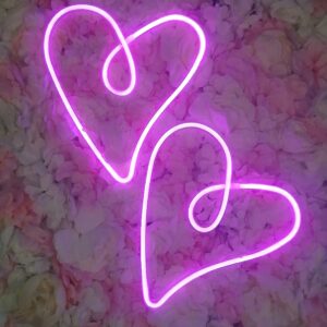 Neon sign - hearts - Events Hire Kent Surrey Sussex